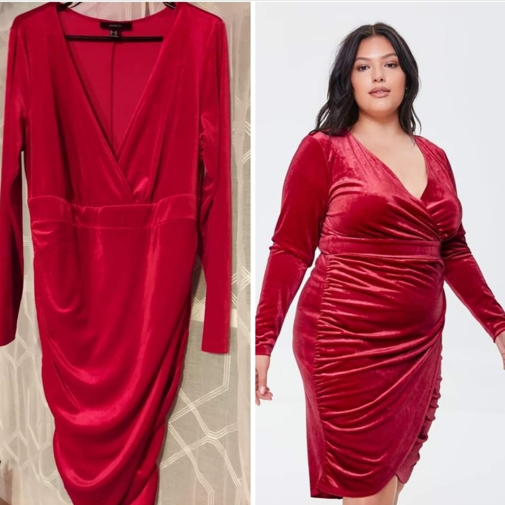 Forever 21+ Red Velvet Dress